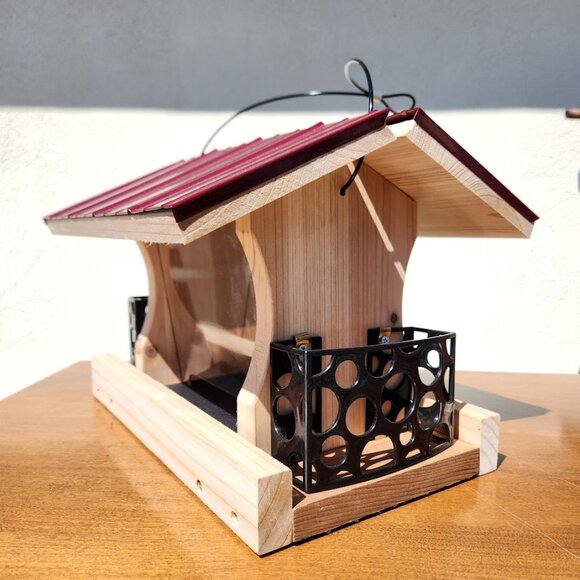 NEW Heavy Duty Bird Feeder Wood Birdhouse Garden Decor Bird House Hand Crafted H - Picture 7 of 13
